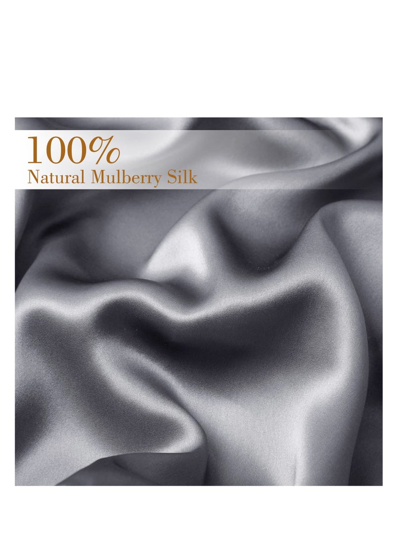 Y&D Natural Mulberry Silk Pillowcase, Soft Smooth Cooling Premium Grade Pillow Covers, for Hair and Skin Health, Standard Size 50 x 75 cm Sleeping (2 Pcs Grey)  - Image 3