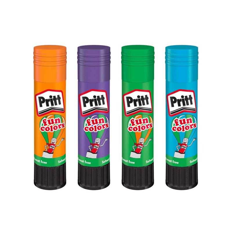Pritt Fun Colors Glue Sticks, Child Friendly Coloured Craft Glue For Arts & Crafts Activities, Multicoloured Strong Hold Adhesive For School & Home, 4X10g Stick,Multicolors - Image 3