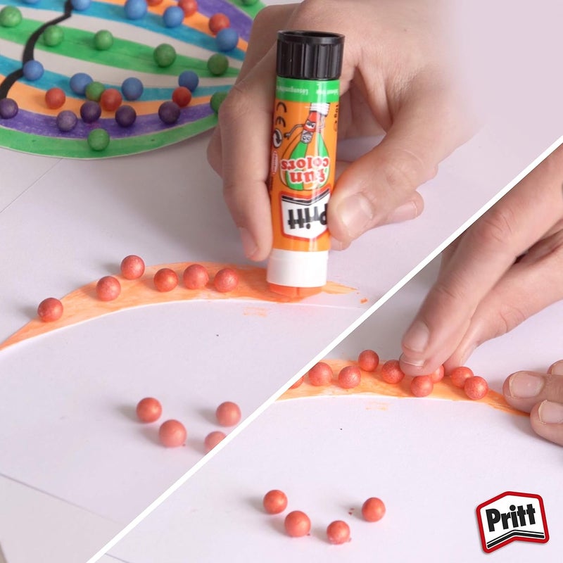 Pritt Fun Colors Glue Sticks, Child Friendly Coloured Craft Glue For Arts & Crafts Activities, Multicoloured Strong Hold Adhesive For School & Home, 4X10g Stick,Multicolors - Image 4