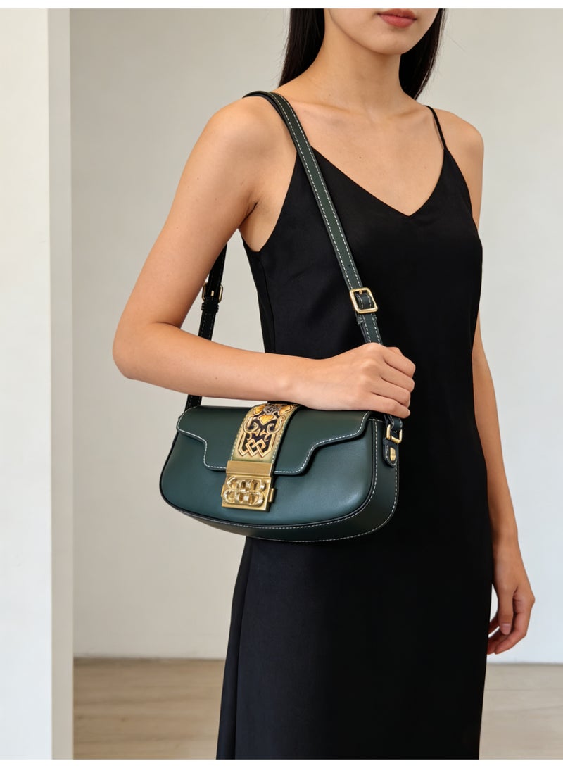 Lumo Leather Care-Artisan Hand-Carved & Painted Genuine Leather Satchel, Vintage Floral Handcrafted 2-in-1 Shoulder Crossbody Bag - Image 3