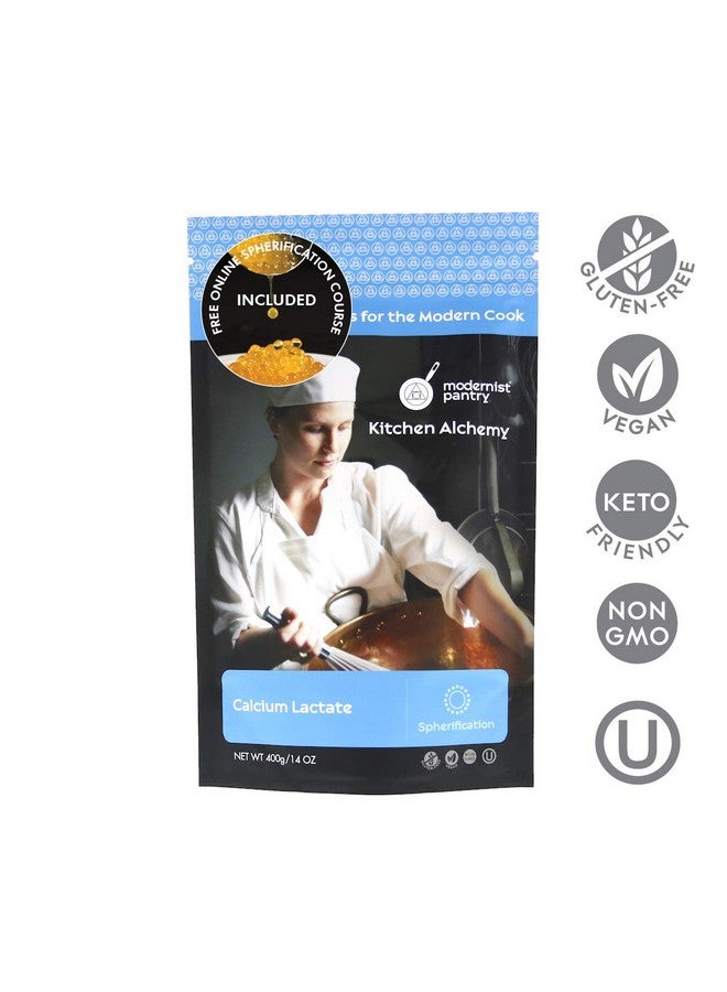 Modernist Pantry Pure Calcium Lactate ⊘ Non-GMO Vegan OU Kosher Certified - 400g/14oz - Image 2