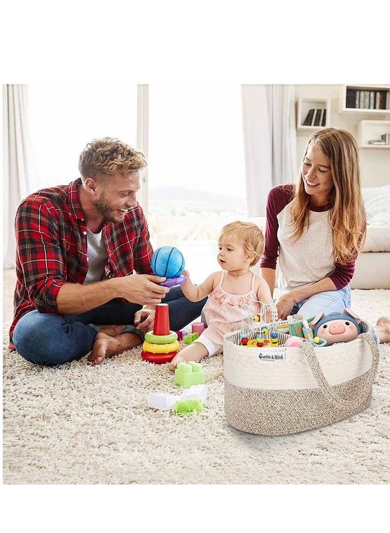 بامبل آند بيرد - علبة حفاضات من الحبال القطنية - بيج - Image 3