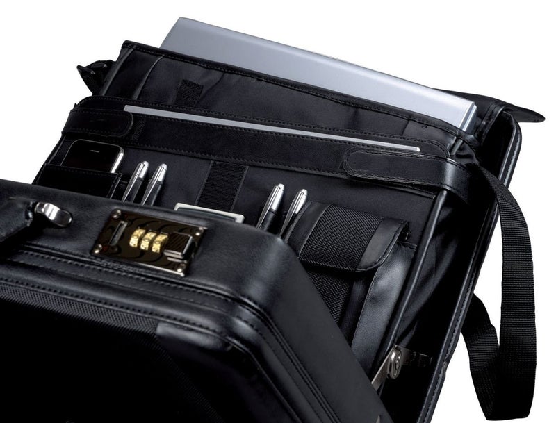 ALASSIO Alassio - 45039 MODICA - attache case briefcase with expandable fold, nylon/imitation leather, black  - Image 2