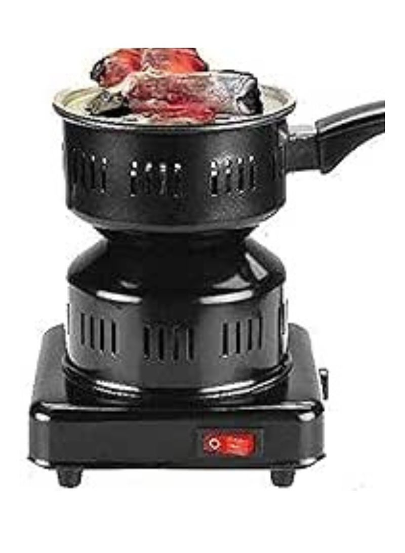 ولاعة فحم لوح تسخين كهربائي شعلة فحم كهربائية للتخييم وتسخين والفحم، اسود