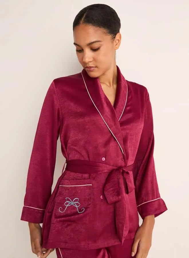 Splash FAV Embroidered Robe and Pyjama Set