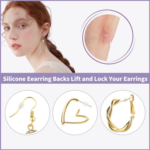 KASBEE Silicone Earring Backs, 200PCS Soft Clear Earring Backing Replacement Stoppers for Stud Post Fishhook Earrings, Hypoallergenic - Image 5