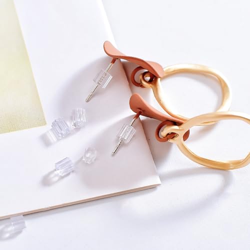 KASBEE Silicone Earring Backs, 200PCS Soft Clear Earring Backing Replacement Stoppers for Stud Post Fishhook Earrings, Hypoallergenic - Image 3