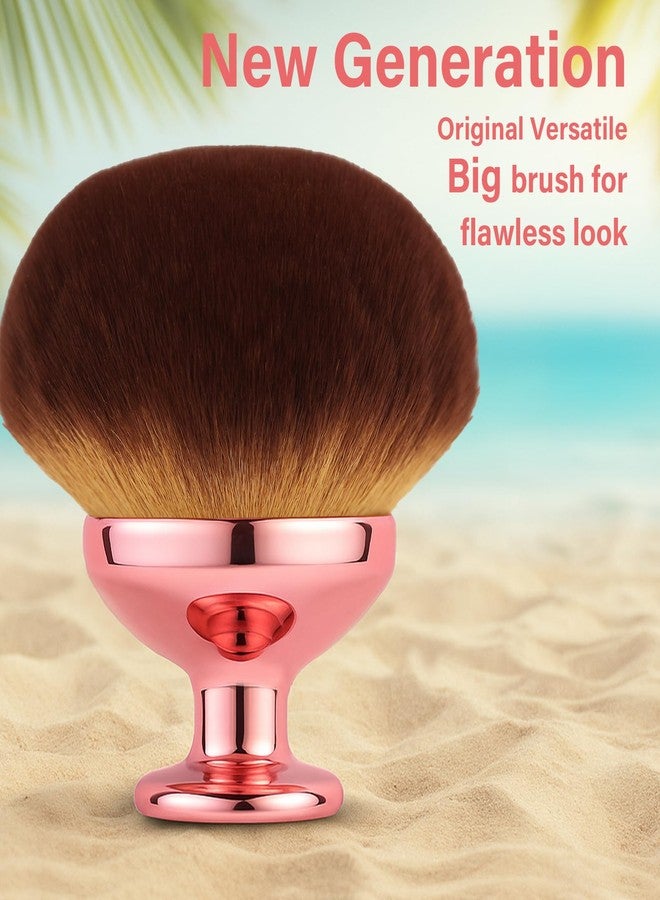 EOICCEOH Extra Large Body Makeup Brush For Self Tanner, Leg Makeup &Bronzer Blend,90 mm Wide-headed Kabuki Brush Provides More Even &Pretty Application, Oval Face&Back Makeup Brush, Wet&Dry Use- Pink Rose Gold - Image 2
