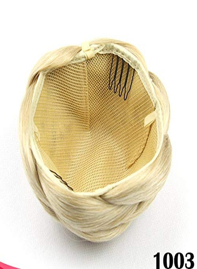 فانين وصلات شعر صناعية صغيرة الحجم من Funyn، على شكل كعكة شينيون، مضفرة، على شكل دونات، مع مشبك شعر، لتسريحة شعر مرفوعة مستقيمة لحفلات الزفاف والأزياء النسائية، متوفرة بستة ألوان (#1003 (بيج)). - Image 2