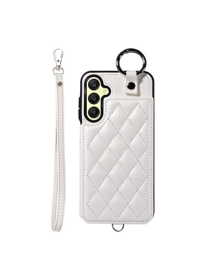 اس-توب جراب لهاتف Samsung Galaxy A25 5G Global Rhombic Texture Case Card Bag Phone مع حبل قصير - Image 1