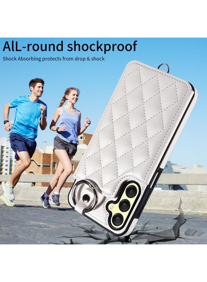 اس-توب جراب لهاتف Samsung Galaxy A25 5G Global Rhombic Texture Case Card Bag Phone مع حبل قصير - Image 2