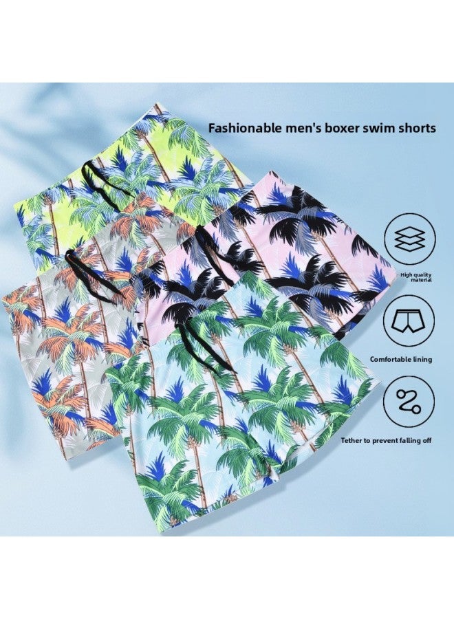 إسكدنيا سراويل سباحة للشاطئ للرجال مطبوعة سريعة الجفاف فضفاضة للرجال مضادة للإحراج للسباحة في الربيع الساخن وعطلات السباحة بالجملة-اللون: وردي- - Image 2