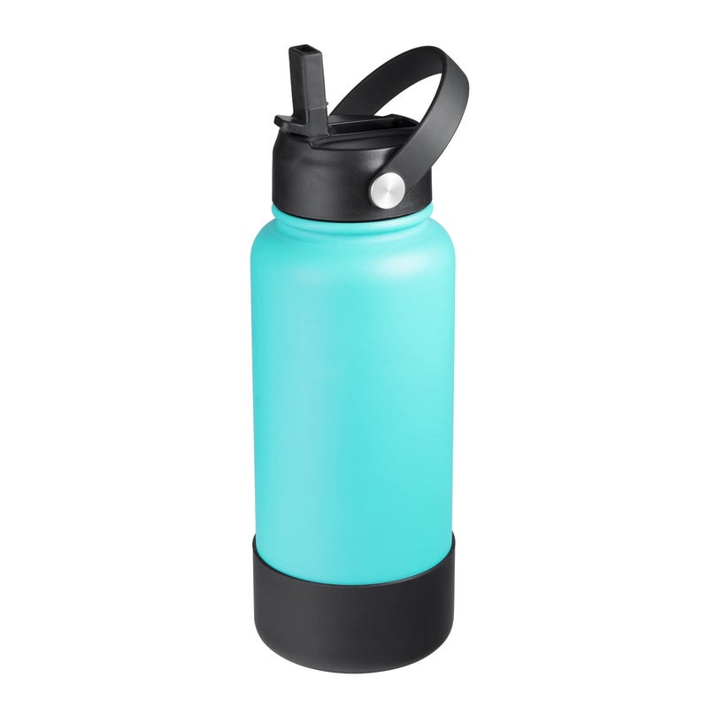 KMN غطاء قشة لزجاجة هيدرو فلاس 32 40 أونصة ذات فم واسع، غطاء قشة لزجاجة هيدرو فلاس 32 أونصة 40 أونصة، غطاء قشة بديل لهيدرو فلاس، أغطية مع غطاء رياضي بقشة، مجموعة قاعدة غطاء سوداء - Image 3