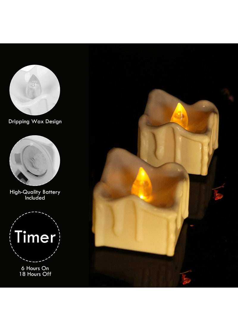 Excefore Flameless Tealight Candles, 12 Pcs LED Candles Battery Operated, Flameless Votive Candles Electric Candle for Weddings Room Birthday Party Decorations  - Image 4