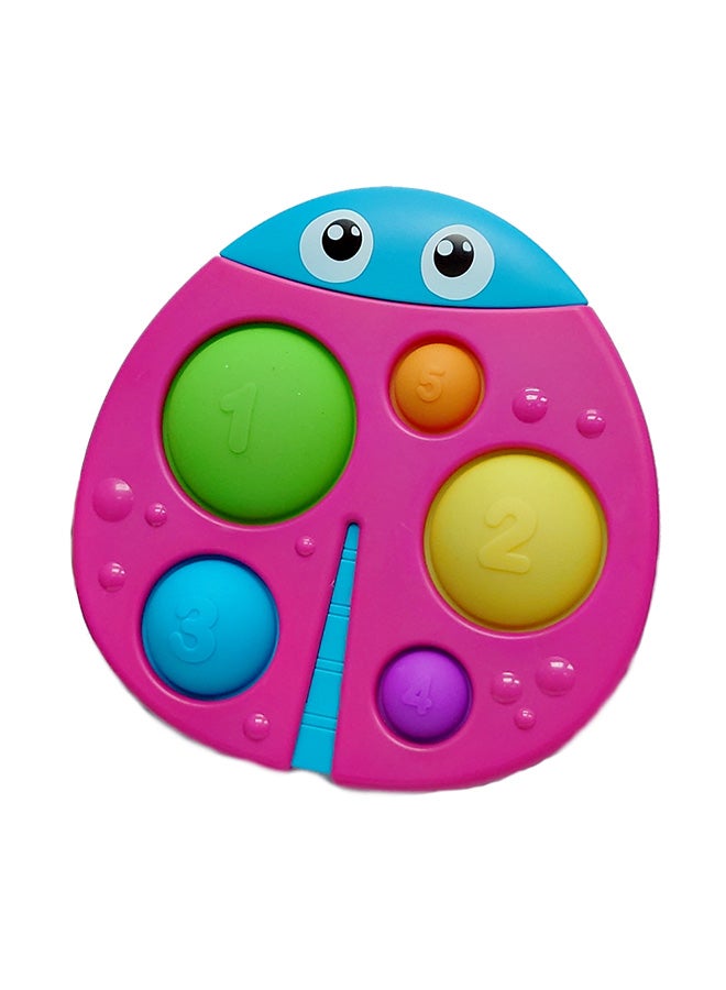 Happy Kids لعبة استكشاف الحواس للأطفال - خنفساء صغيرة بوبير، ألوان زاهية، 5 أحجام مختلفة من الأزرار، تشجع على استكشاف الحواس، 28 × 9.2 × 18.4 سم، 6 أشهر وما فوق - وردي - Image 2