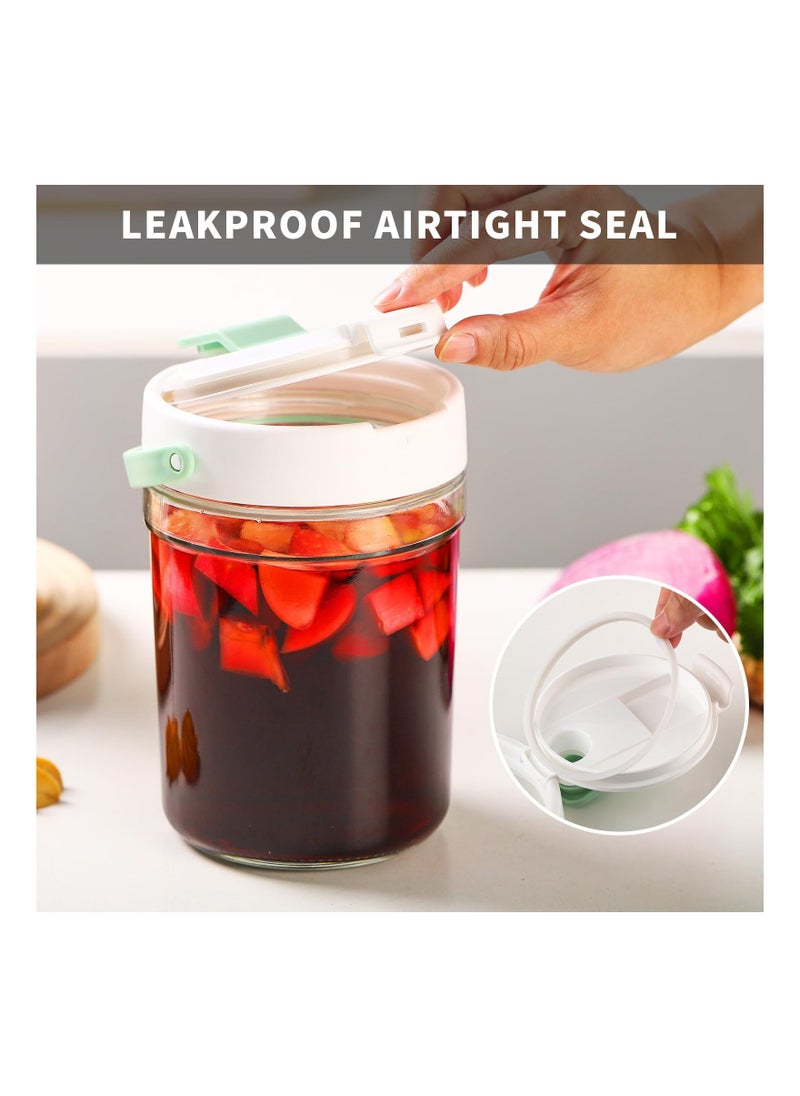 Premium Flip-Top Glass Pitcher, (40 fl.oz) Container with Handle and Spout Airtight Leakproof Jar Pitcher Design for Food Storage, Dishwasher Refrigerator Safe