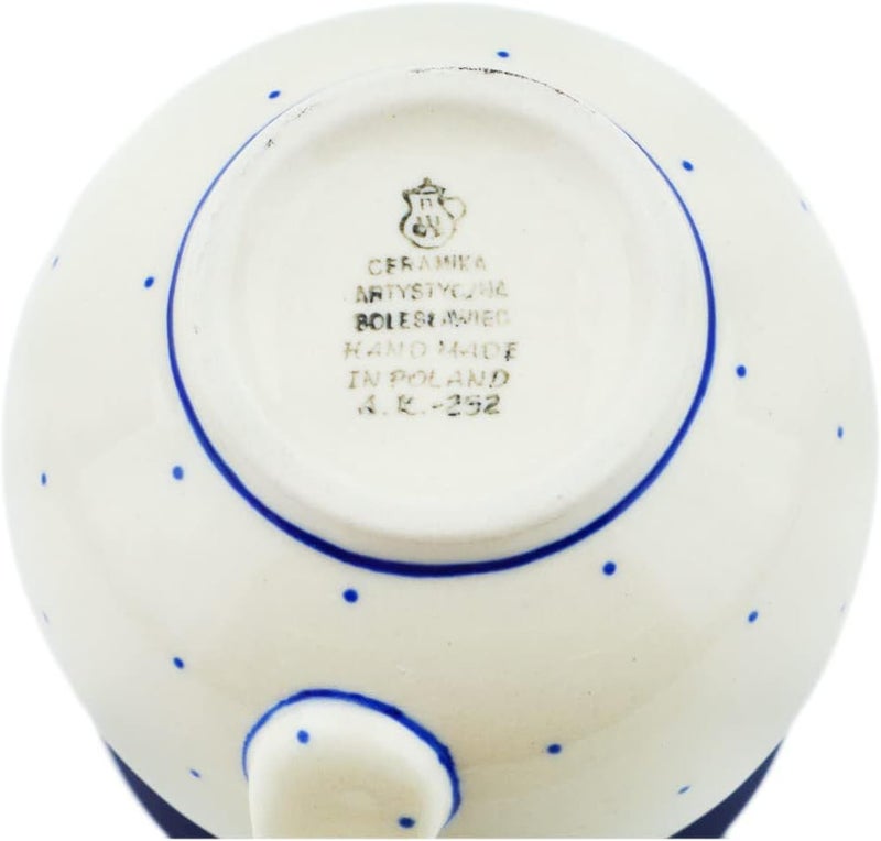 Polmedia Polish Pottery كوب فقاعات خزف بولندي أصلي سعة 12 أونصة بتصميم العلم القديم الكبير مصنوع يدويًا في بولسوافيا بولندا بواسطة سيراميكا أرتيستشنا شهادة الأصالة - Image 4