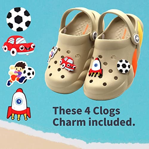 SVAAR Slingback Clog Shoes for Boys & Girls || Indoor & Outdoor Sandals Clogs for Kids with 4 Cartoon Charm - Image 5
