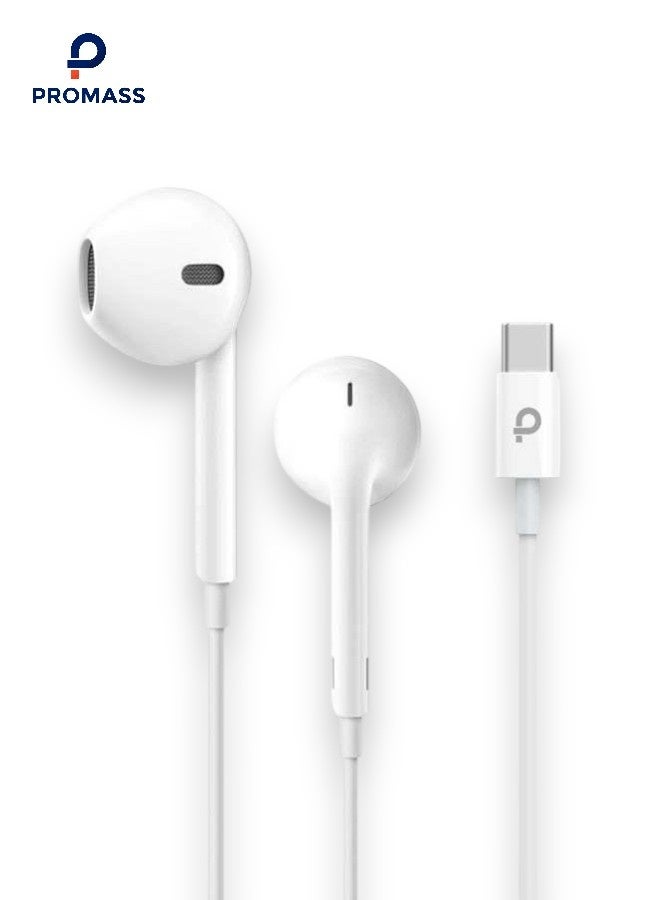 بروماس سماعات اذن USB نوع سي مع ميكروفون، صوت رقمي هاي فاي، خاصية الغاء الضوضاء، متوافقة مع ايفون 15، جالكسي اس 23، بكسل 7 - Image 1