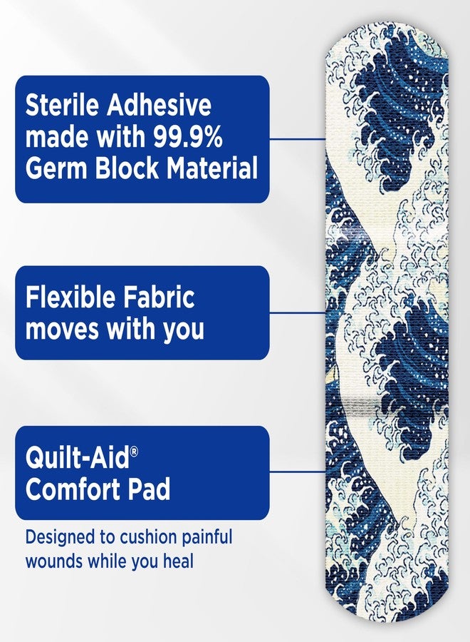 BAND-AID Brand Flexible Fabric Adhesive Bandages Featuring Designs by Katsushika Hokusai, Comfortable Sterile Protection & First Aid for Minor Wound Care, Collectible Metal Tin, Assorted Sizes, 50 Ct - Image 3