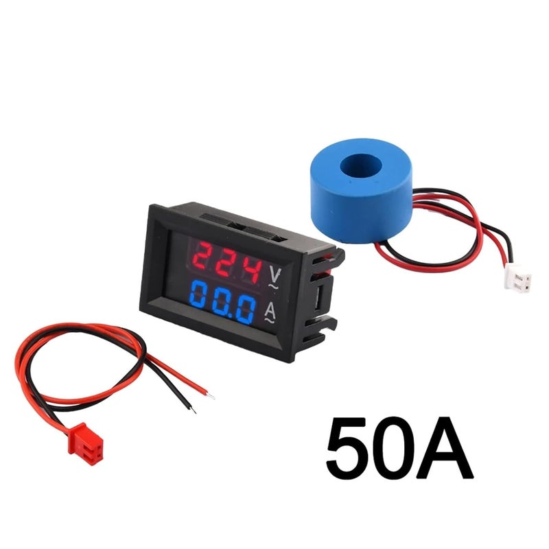 AC60-500V LED Digital Dual Display Voltage Current Meter Tester with 10A/50A/100A Transformer 1Pcs(50A) - Image 2