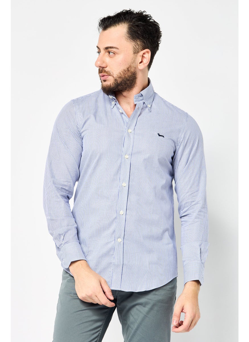 Harmont & Blaine Men Regular Fit Stripe Long Sleeve Casual Shirt, Multicolor  - Image 1