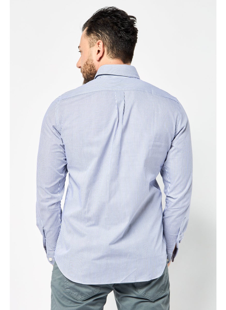 Harmont & Blaine Men Regular Fit Stripe Long Sleeve Casual Shirt, Multicolor  - Image 3