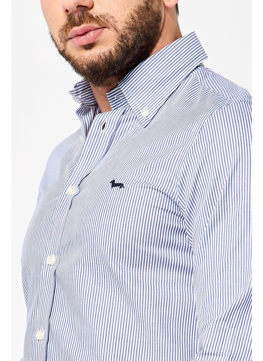 Harmont & Blaine Men Regular Fit Stripe Long Sleeve Casual Shirt, Multicolor  - Image 4
