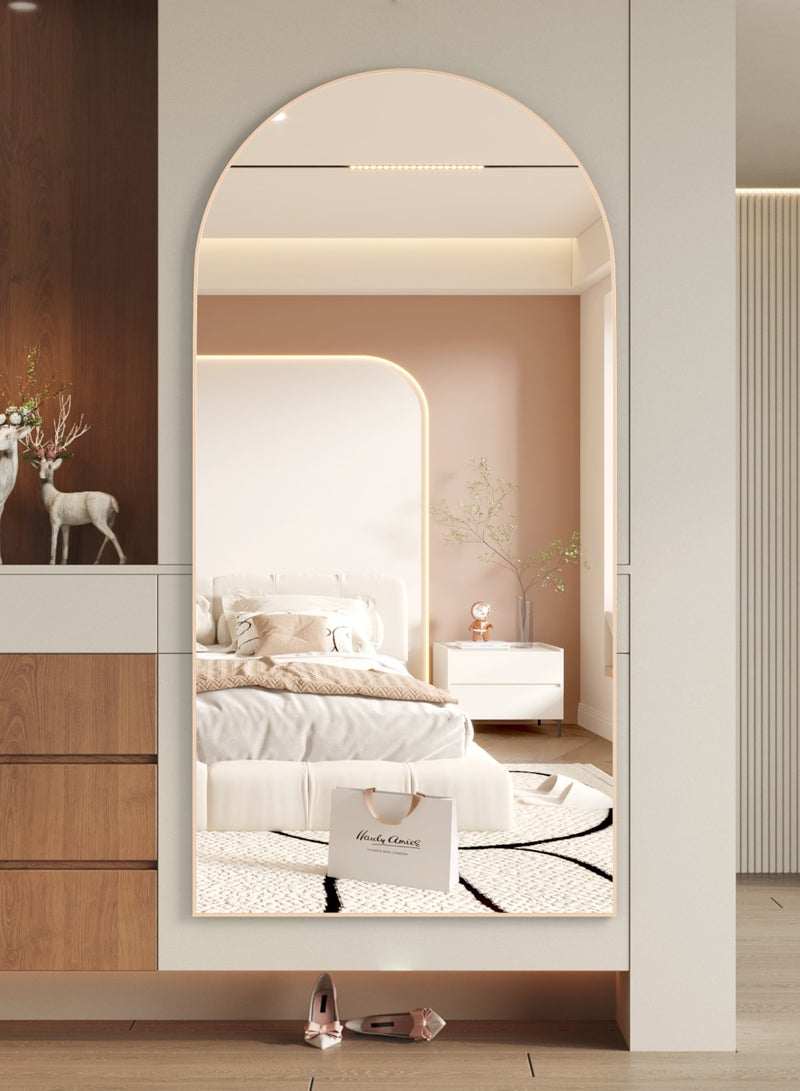 CASSILANDO Full Length Mirror 180x80cm Arch Floor Mirror with Stand Arched Mirror Full Body Mirror Black Standing Hanging or Leaning Against Wall for Bedroom - Image 2