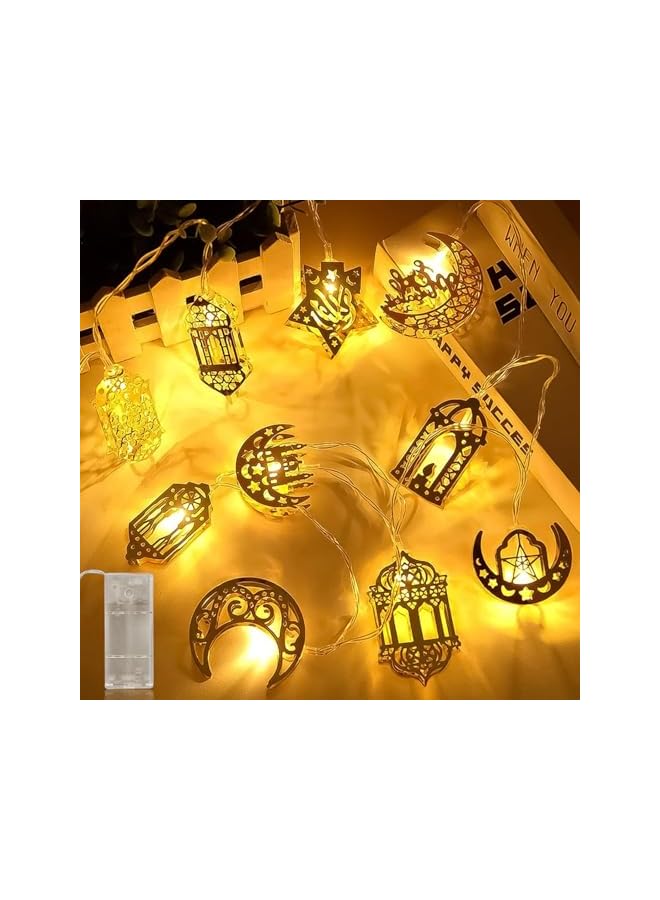 The Bros Diwali Ramadan Decoration String Lights – 1.65M/5.4FT, 10 LED, Battery Operated, for Eid Mubarak and Muslim Ramadan, Home and Fireplace Décor - Image 2