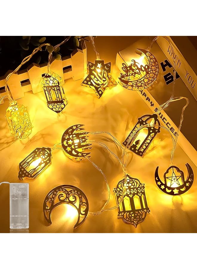 The Bros Diwali Ramadan Decoration String Lights – 1.65M/5.4FT, 10 LED, Battery Operated, for Eid Mubarak and Muslim Ramadan, Home and Fireplace Décor - Image 1