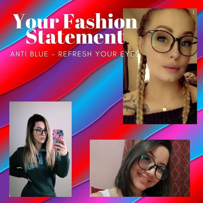OPTIFINE Reading Glasses Anti Blue Light Blocking Reader Oversized Frame for Women Men for Mid Big Face Anti Eyestains - Image 2