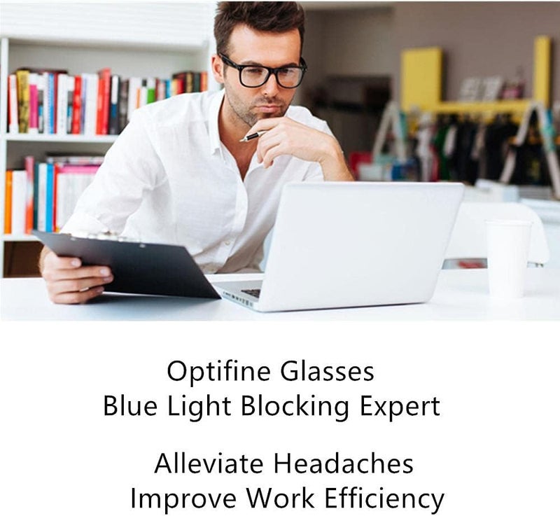 OPTIFINE Reading Glasses Anti Blue Light Blocking Reader Oversized Frame for Women Men for Mid Big Face Anti Eyestains - Image 4