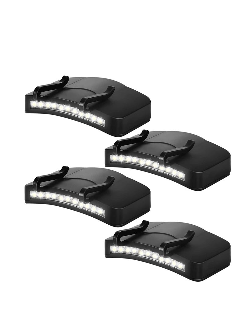 Ultra Bright Clip-On Head Lamps for Hands-Free Night Activities - Perfect for Running, Fishing, Camping, and Emergencies (4PCS, Batteries Not Included) - Image 1