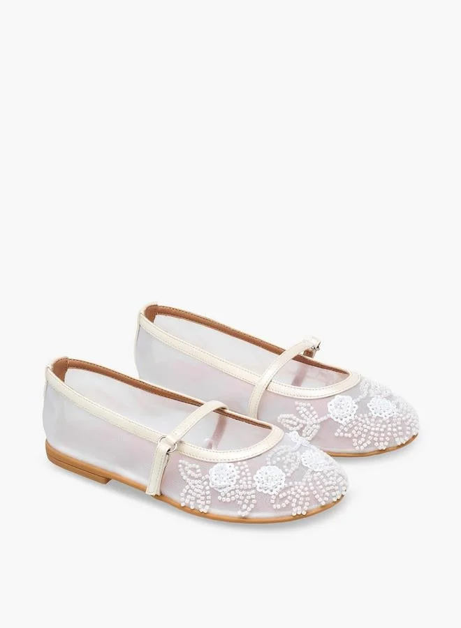 سيليست Girls Bead Embellished Mary Jane Shoes