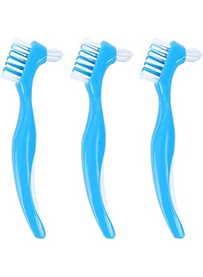 Denture Toothbrush Set 6Pcs Double Ended Non Slip Handle for False Teeth Cleaning Care - Image 1