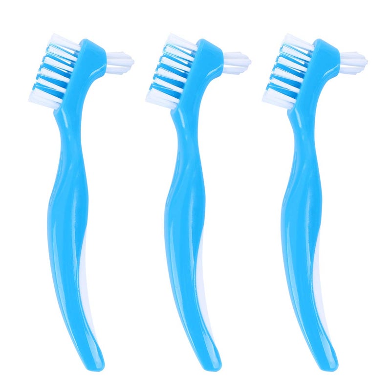 Denture Toothbrush Set 6Pcs Double Ended Non Slip Handle for False Teeth Cleaning Care - Image 2