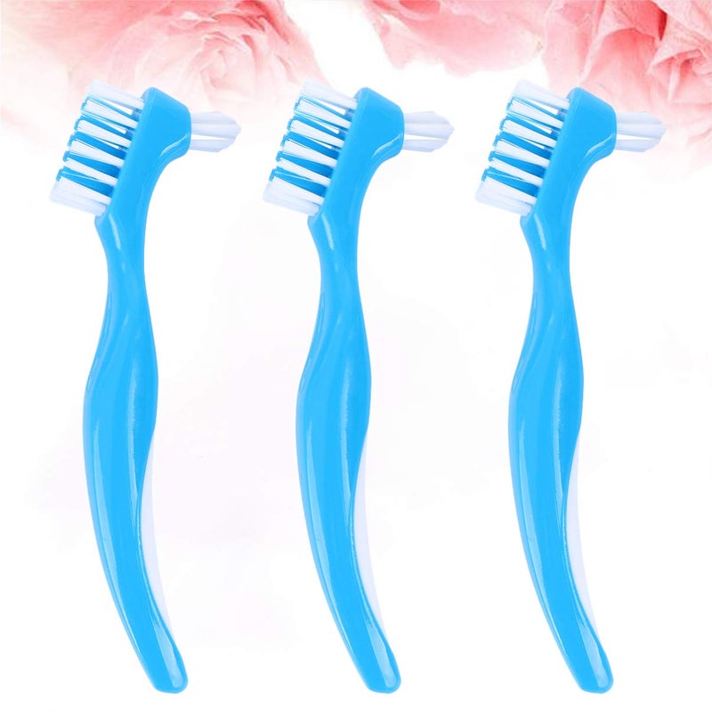 Denture Toothbrush Set 6Pcs Double Ended Non Slip Handle for False Teeth Cleaning Care - Image 4