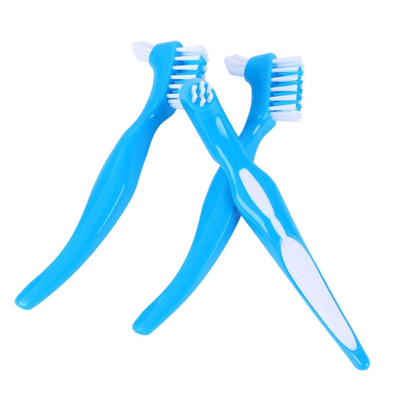 Denture Toothbrush Set 6Pcs Double Ended Non Slip Handle for False Teeth Cleaning Care - Image 5