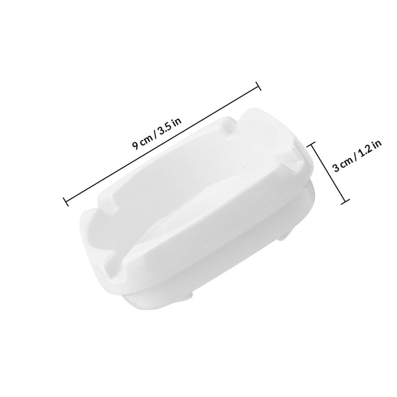 Outdoor White Square Smoking Ashtray With Lid Lightweight Imitation Porcelain Design - Image 3