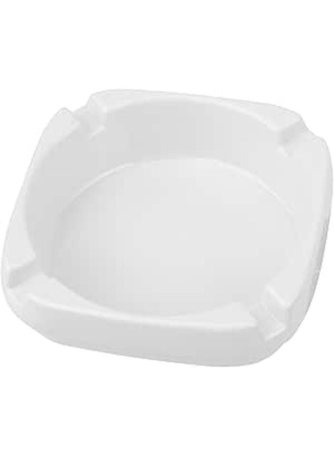 Outdoor White Square Smoking Ashtray With Lid Lightweight Imitation Porcelain Design - Image 1
