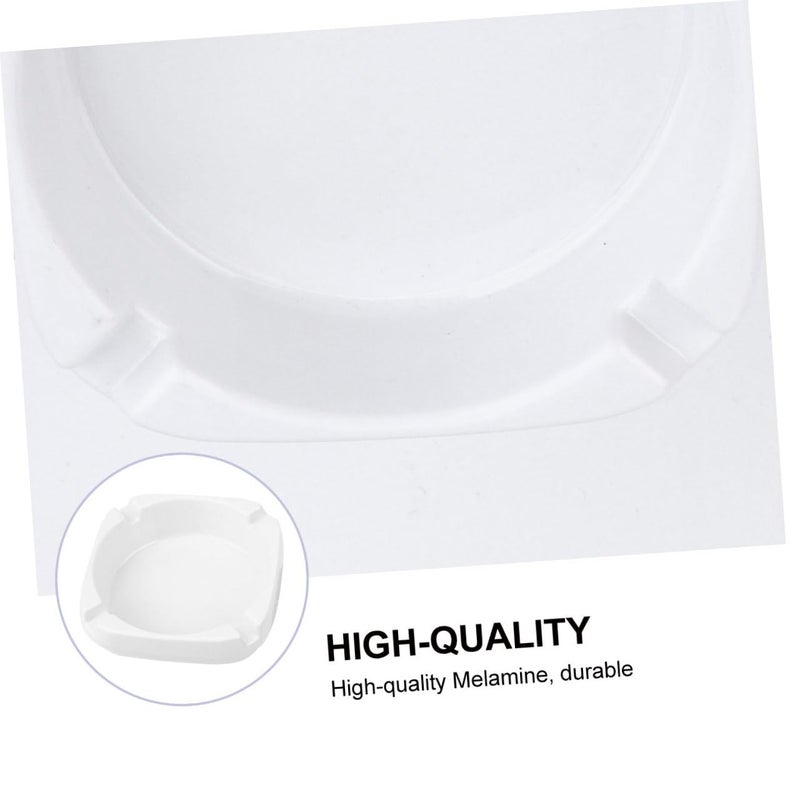 Outdoor White Square Smoking Ashtray With Lid Lightweight Imitation Porcelain Design - Image 5