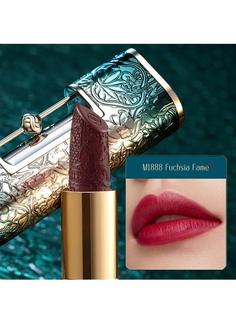 Blooming Rouge Love Lock Lipstick Long-Lasting Sculpting Lipstick Misty Matte Finish Lightweight Nourishing for Everyday Use (M1888 Fuchsia Fame)