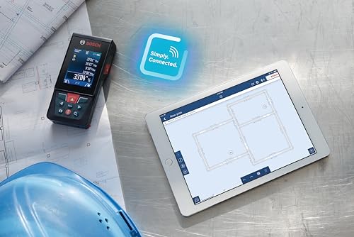BOSCH GLM400CL 400 Ft Blaze Outdoor Connected Laser Measure, Includes 1.0 Ah 3.7V Lithium-Ion Battery & Charger, Micro USB Cable, Hand Strap, & Pouch - Image 5