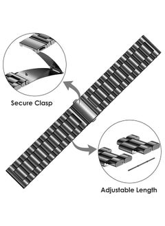 O Ozone Metal Band For Samsung Galaxy Watch 7 6 5 4 FE 40mm 44mm 45mm/Galaxy Watch 6 4 Classic 43mm 47mm 42mm 46mm Stainless Steel Strap -SilverBlack  - Image 3