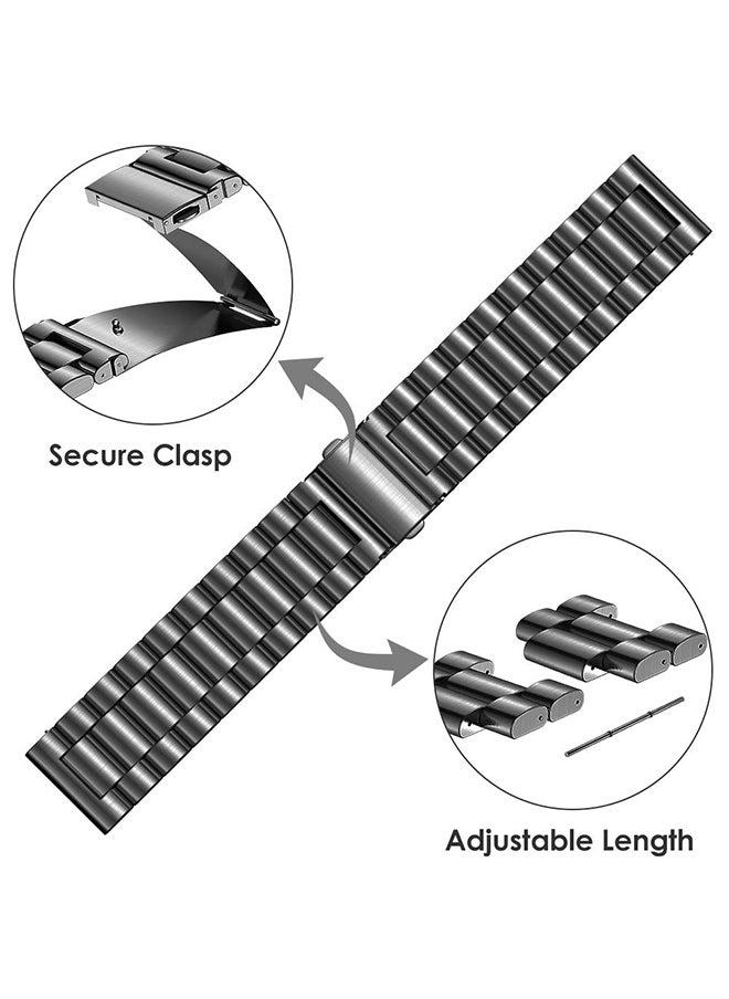 O Ozone Metal Band For Samsung Galaxy Watch 7 6 5 4 FE 40mm 44mm 45mm/Galaxy Watch 6 4 Classic 43mm 47mm 42mm 46mm Stainless Steel Strap -SilverBlack  - Image 3