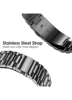 O Ozone Metal Band For Samsung Galaxy Watch 7 6 5 4 FE 40mm 44mm 45mm/Galaxy Watch 6 4 Classic 43mm 47mm 42mm 46mm Stainless Steel Strap -SilverBlack  - Image 4