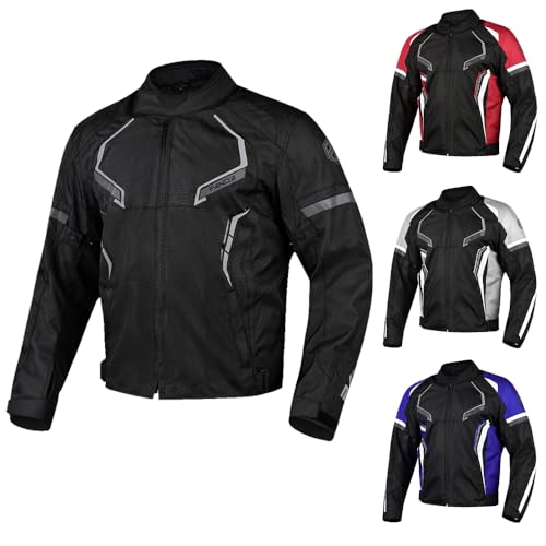 PANDA CYCLE GEAR Motorcycle Jacket for Men & Women All Weather Impact Armored Dual Sports Enduro Motocross ATV Riding Motorbike Touring Jacket (US, Alpha, X-Large, Regular, Regular, ALL BLACK) - Image 1