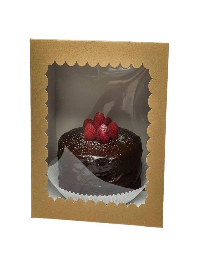 Intactmedia Kraft Cake Box with Window - 360gsm Sturdy Brown Pastry Box for Donuts, Cupcakes & Cookies - Media Bakery Gift Box for Xmas & Party Favors Pack of 10 - Image 5