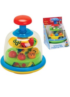 M MIAOYAN Press and rotate the jumping ball puzzle enlightenment early education children's toys, rotating pop-up partner children's ball rotating toys are very suitable for children's early education toys  - Image 1